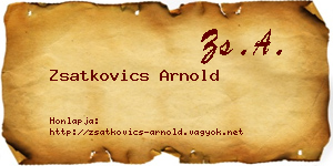 Zsatkovics Arnold névjegykártya