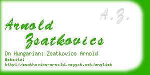 arnold zsatkovics business card